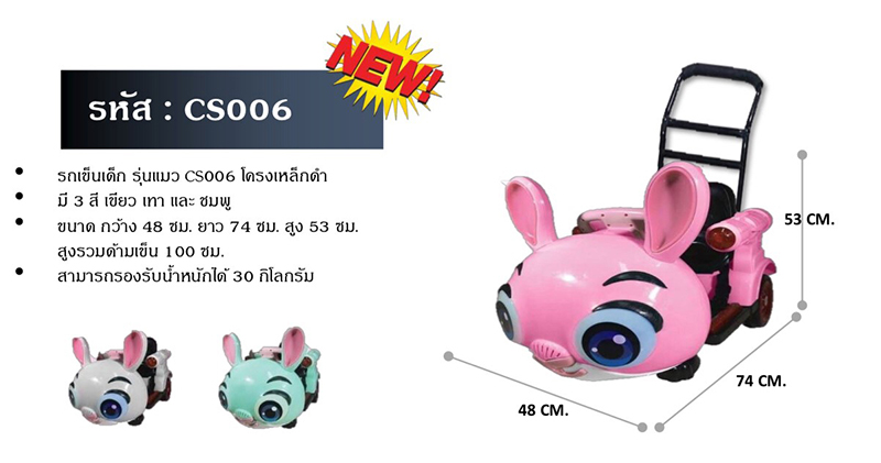 ToyWorldWide-สินค้ารถเข็นสำหรับห้างฯ-SMALL-SIZED-หน้ากระต่าย